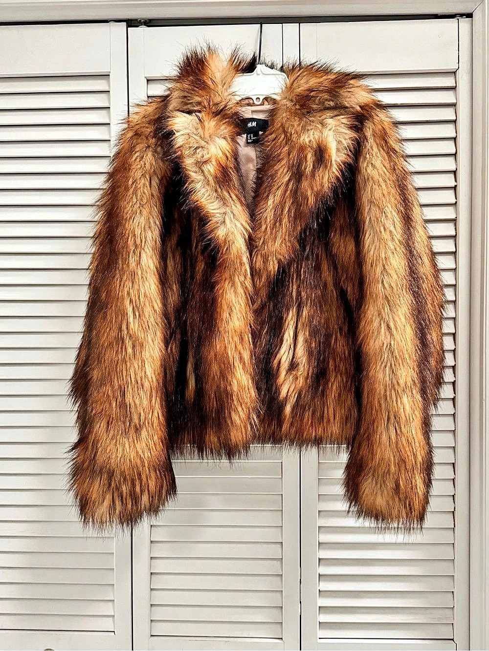 H&M Faux Fur Teddy Jacket Brown XS
